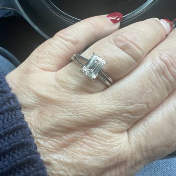 Blue Nile - 2c natural gia cert emerald cut diamond set in diamond basket and platinum band. - Jewelry Near Me - Roseville, California Blue Nile - 2c natural gia cert emerald cut diamond set in diamond basket and platinum band. - Jewelry Near Me - Roseville, California