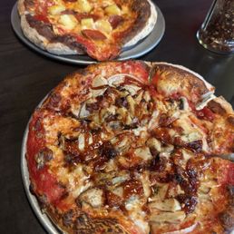 10" BBQ Chicken and Bacon Personal Pizza 10" Pepperoni Personal Pizza with pineapple