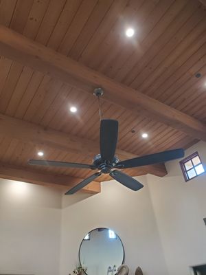 Interior lighting - Homeowner wanted to add some new recessed lighting and a ceiling fan in a dimly lit area of the home. Interior lighting - Homeowner wanted to add some new recessed lighting and a ceiling fan in a dimly lit area of the home.
