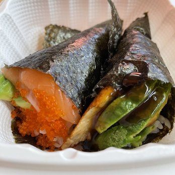 Sushi Day - Salmon Avocado hand roll. Unagi hand roll. - Sushi Bars Near Me - San Jose, California