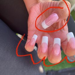 French tip uneven Nail shape uneven Fill? What till? French tip uneven Nail shape uneven Fill? What till?