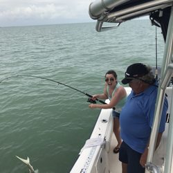 Adventure Fishing - Lemon brought to the boat with Captain Guy