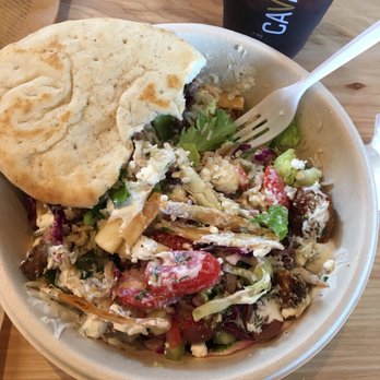 CAVA - Greens + Grains Bowl  A bed of assorted greens and grains of your choosing. 3 dips, two proteins, & unlimited veggies! - Mediterranean Near Me - Chesapeake, Virginia