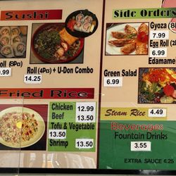 Menu as of 2024 April