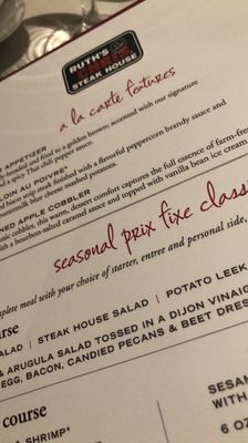 Menu photo 1 Ruth's Chris Steak House - Chattanooga Chattanooga, TN Menu photo 1 Ruth's Chris Steak House - Chattanooga Chattanooga, TN