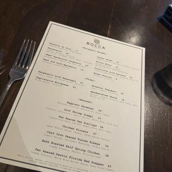 Bocca Ristorante - Dinner menu - Italian Near Me - Birmingham, Alabama