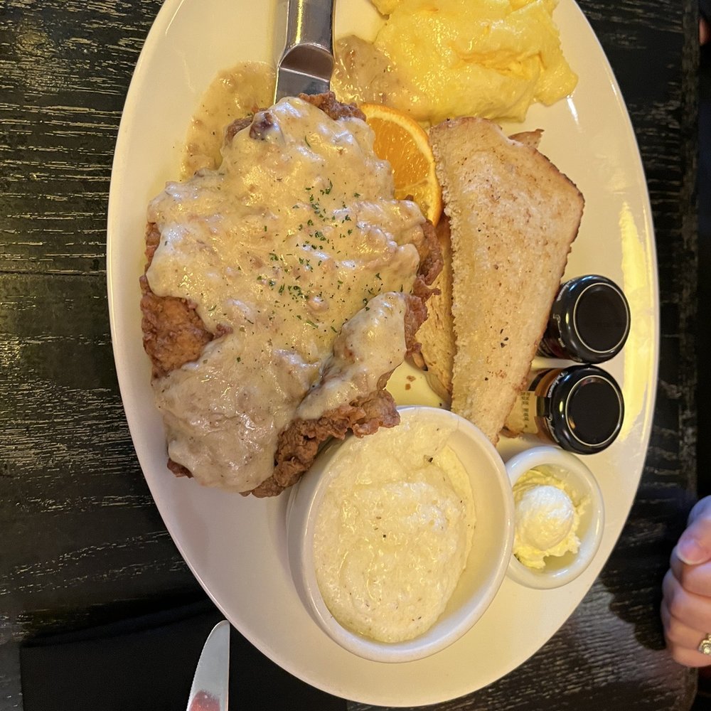 The Max at Mirabeau - Chicken fried steak with grits! - New American Near Me - Spokane Valley, Washington The Max at Mirabeau - Chicken fried steak with grits! - New American Near Me - Spokane Valley, Washington