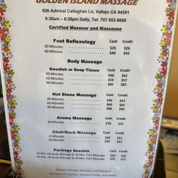 Golden Island Massage - Prices-May 2026 - Massage Near Me - Vallejo, California Golden Island Massage - Prices-May 2026 - Massage Near Me - Vallejo, California
