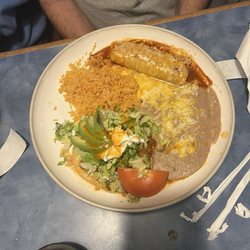 Casa Mexico - Enchilada and avocado tostada combo plate