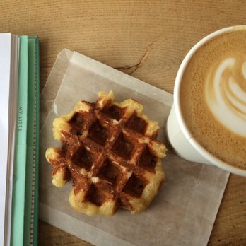 Curio Coffee - Waffle and latte, perfect morning duo! - Coffee & Tea Near Me - Cambridge, Massachusetts