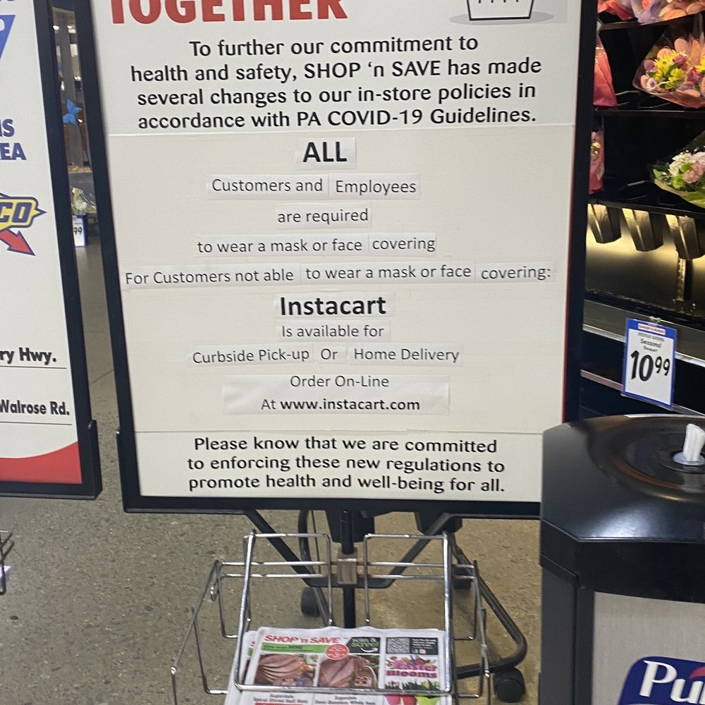 An illegal warning that requires elderly and people with disabilities to PAY for the right to shop here An illegal warning that requires elderly and people with disabilities to PAY for the right to shop here