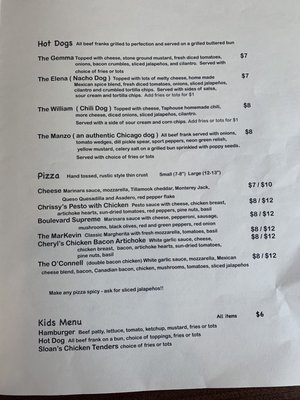 Menu photo 8 Boulevard Taphouse Portland, OR
