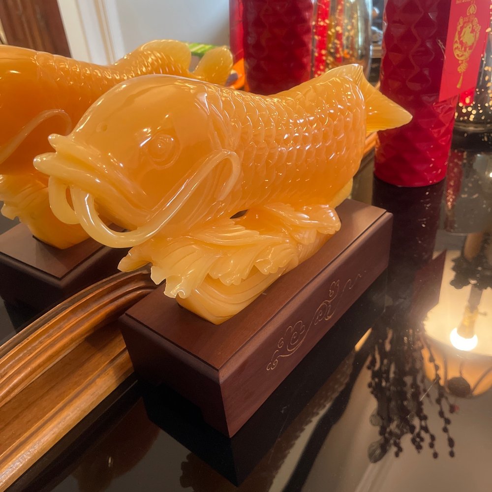 Ngoc Bich Sanh Su - Carved jade fish - Home Decor Near Me - Westminster, California