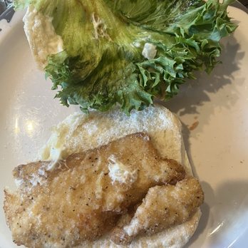 Cinder's Charcoal Grill West - Skimpy haddock and bad leaf lettuce. I already took the brown off and it still looks like this. No french fries and side slaw for $17.99 - American Near Me - Appleton, Wisconsin Cinder's Charcoal Grill West - Skimpy haddock and bad leaf lettuce. I already took the brown off and it still looks like this. No french fries and side slaw for $17.99 - American Near Me - Appleton, Wisconsin