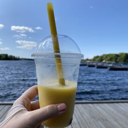 PolarDip Ice Cream Shoppe - Banana mango smoothie with boba so it was dairy free
