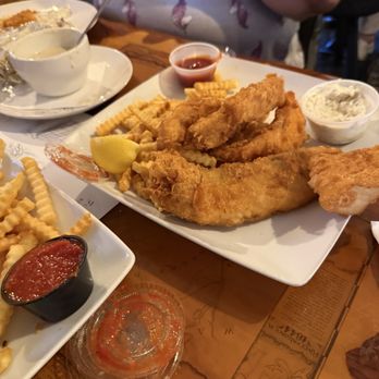 The FishMongers - Fish sampler plate - Fish & Chips Near Me - Hammond, Oregon The FishMongers - Fish sampler plate - Fish & Chips Near Me - Hammond, Oregon