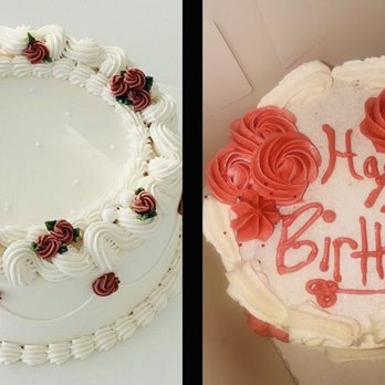 Baya Bakes - What I asked for vs what I got. She insisted they're the same! Rather than tiny red roses I got huge sloppy pink roses & glitter! - Custom Cakes Near Me