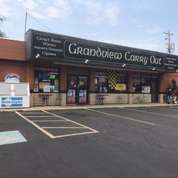 Exterior outside entrance of Grandview Carry Out - Exterior - big parking lot. - Columbus, Ohio Exterior outside entrance of Grandview Carry Out - Exterior - big parking lot. - Columbus, Ohio
