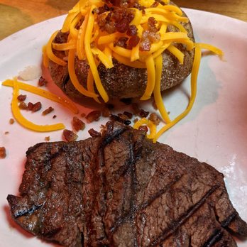 Texas Roadhouse - 6 ounce Dallas Filet, butterflied for even cooking, Fully Loaded baked potatoe. - Steakhouses Near Me - Tempe, Arizona Texas Roadhouse - 6 ounce Dallas Filet, butterflied for even cooking, Fully Loaded baked potatoe. - Steakhouses Near Me - Tempe, Arizona
