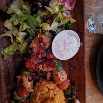 Troya - Salmon Kabob dish - Mediterranean Near Me - San Francisco, California Troya - Salmon Kabob dish - Mediterranean Near Me - San Francisco, California