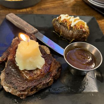Stockyard Grill - Ribeye with beef tallow candle - Steakhouses Near Me - Newark, Ohio Stockyard Grill - Ribeye with beef tallow candle - Steakhouses Near Me - Newark, Ohio