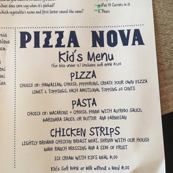 Pizza Nova - Kids' menu - Pizza Near Me - San Diego, California