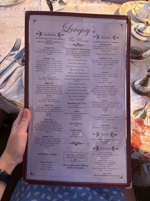Menu photo 2 Lovejoy's Tea Room San Francisco, CA