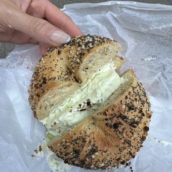 Absolute Bagels - Everything bagel with scallion cream cheese - Bakeries Near Me - New York, New York Absolute Bagels - Everything bagel with scallion cream cheese - Bakeries Near Me - New York, New York
