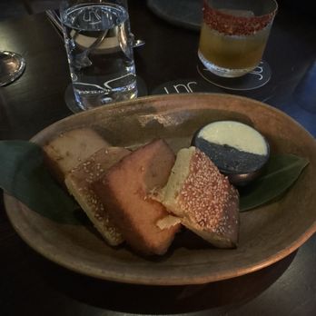 Jun - Bread with smoked and black sesame butter - New American Near Me - Houston, Texas