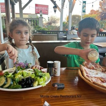 Monte Cristo's Restaurant - Children enjoyed their large garden salad and personal pizza. - Seafood Near Me - Lake George, New York Monte Cristo's Restaurant - Children enjoyed their large garden salad and personal pizza. - Seafood Near Me - Lake George, New York