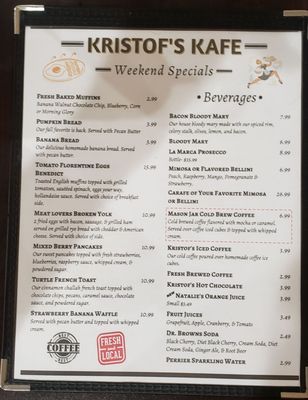 Menu photo 8 Kristof's Kafe Davie, FL
