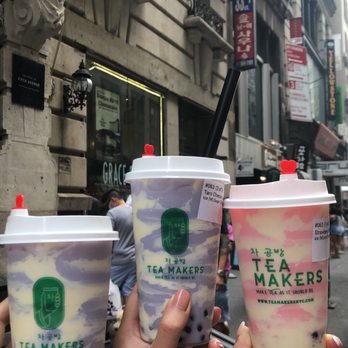Tea Makers - Iced Taro Cheese Cake and Iced Strawberry Cheese Cake - Coffee & Tea Near Me - New York, New York