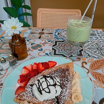 Sofi Corner Cafe - Crepe Nutella with strawberries and bananas - Moroccan Near Me - Philadelphia, Pennsylvania Sofi Corner Cafe - Crepe Nutella with strawberries and bananas - Moroccan Near Me - Philadelphia, Pennsylvania