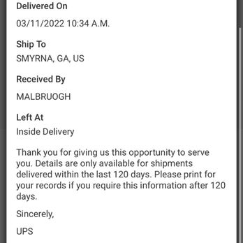 The UPS Store - Proof of delivery - Printing Services Near Me - Smyrna, Georgia The UPS Store - Proof of delivery - Printing Services Near Me - Smyrna, Georgia