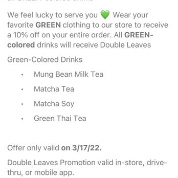 7 Leaves Cafe - Promo that they didn't honor - Bubble Tea Near Me - Campbell, California