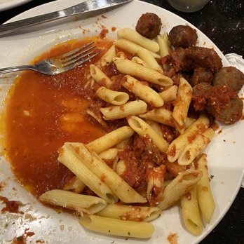 Antonia's Pizzeria - Penne undrained, laughable amount of sauce and sausage burnt in a microwave. - Pizza Near Me - Freeport, Maine