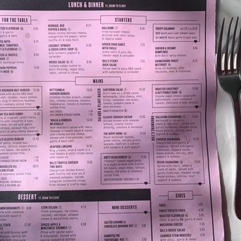 Bill’s - Menu - Burgers Near Me - Southampton, STH