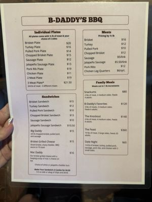 Menu photo 2 B-Daddy's BBQ Helotes, TX