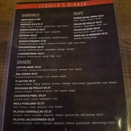 Menu- sad menu. They told us they had no chicken