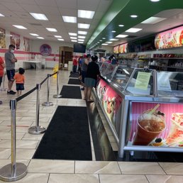 Customers practicing social distancing inside Customers practicing social distancing inside