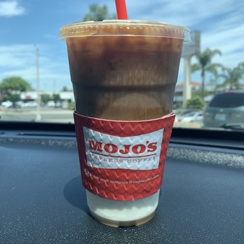 Mojo's Drive Thru Coffee - Large Iced Caramel Macchiato - Coffee & Tea Near Me - Corona, California Mojo's Drive Thru Coffee - Large Iced Caramel Macchiato - Coffee & Tea Near Me - Corona, California