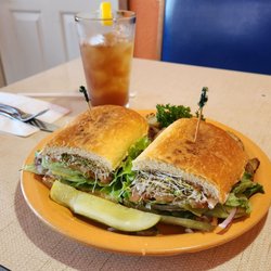 The Breadboard Restaurant - Veggie sandwich and an iced tea