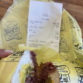 The Hat - Big sandwiches all wrapped and bagged very neatly - American Near Me - Pasadena, California