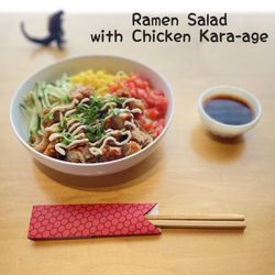 Kaiju Kitchen - Cold Noodle Ramen Salad available summer 2024 - with chicken kara-age!