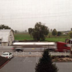 Olde Homestead Suites - This was a semi truck we caught on camera from our room (facing Rte 772) in the morning. There were also semi trucks all night.