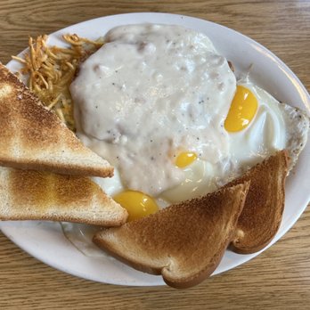 Shell Lake Lunchbox - Chicken fried steak with three sunny side up eggs - American Near Me - Shell Lake, Wisconsin