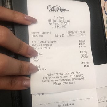 Tio Pepe - Our check, with the Pulsd voucher - Spanish Near Me - New York, New York