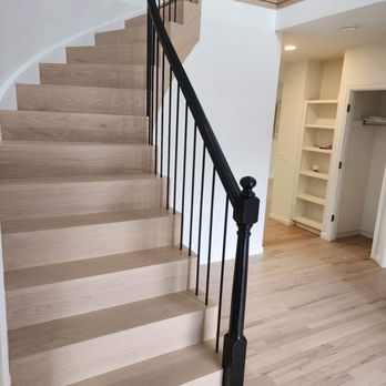 Birds Eye Hardwood Flooring - New spiral staircase and banister - Flooring Near Me Birds Eye Hardwood Flooring - New spiral staircase and banister - Flooring Near Me