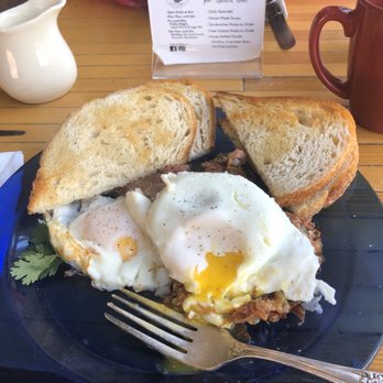 Higher Grounds - Eggs over easy with corned beef hash and sourdough toast! - American Near Me - East Haddam, Connecticut Higher Grounds - Eggs over easy with corned beef hash and sourdough toast! - American Near Me - East Haddam, Connecticut