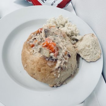 The Soup Shop - a plate of food with bread - Soup Near Me - Melbourne, Florida The Soup Shop - a plate of food with bread - Soup Near Me - Melbourne, Florida